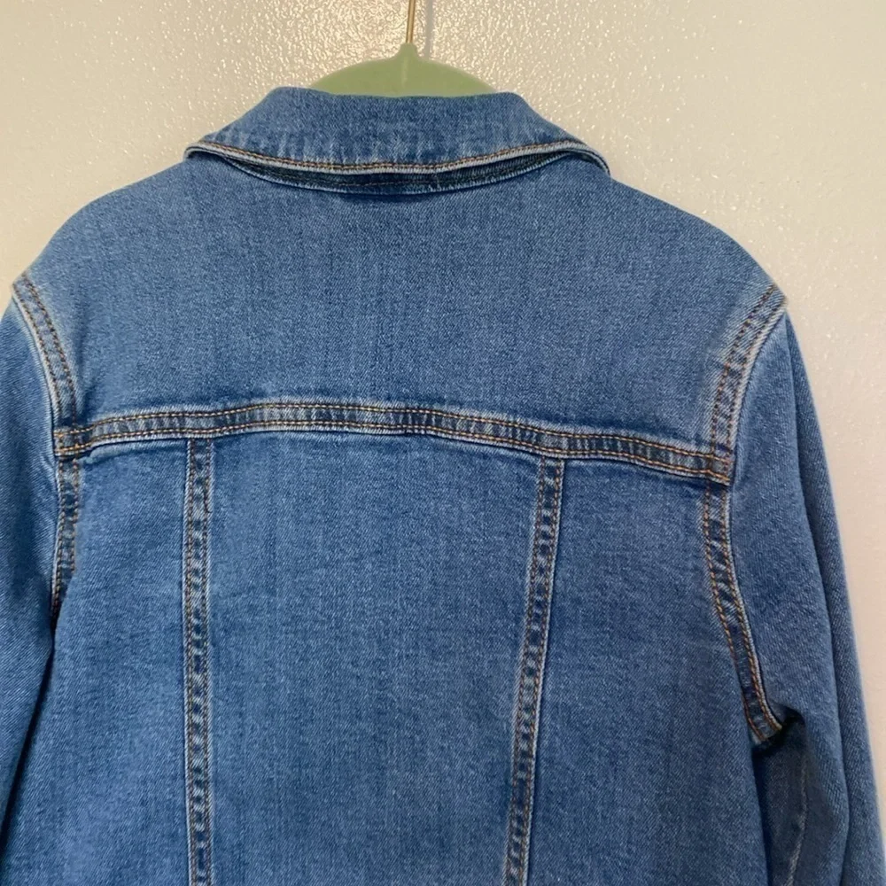 Gymboree long sleeve denim full button down pocket coat jacket med(7/8)